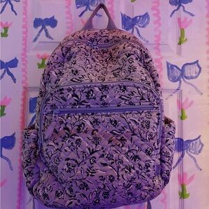Vera Bradley Pink and Black Floral Backpack